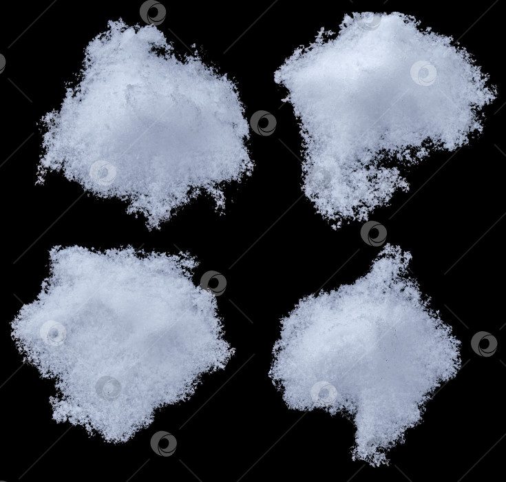 Скачать Набор снежных брызг, выделенных на черном фоне фотосток Ozero