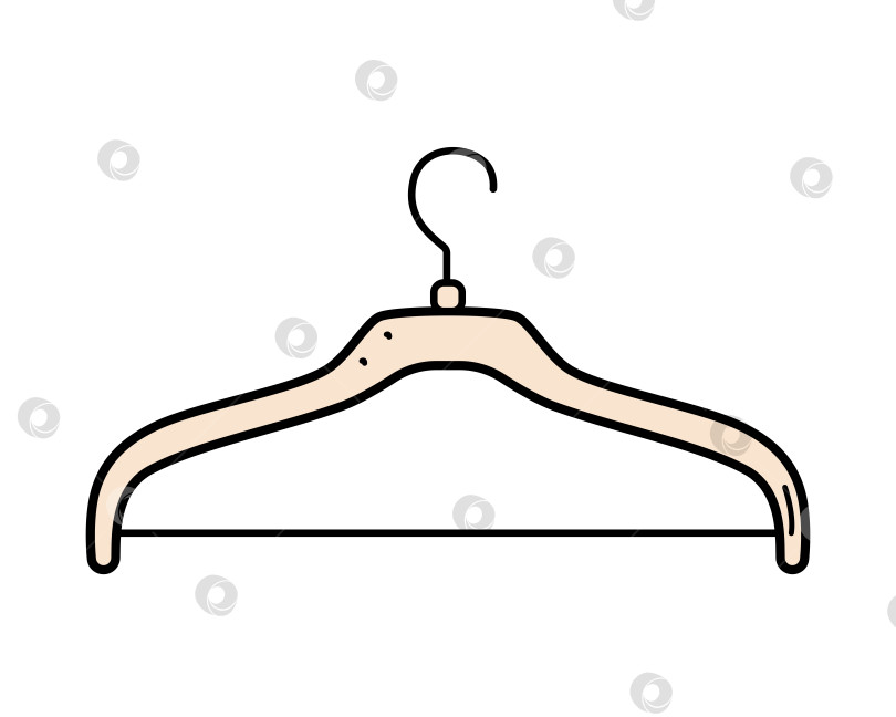 Скачать Вешалка для одежды Icon, примерочная для аксессуаров гардероба. Векторная иллюстрация изолята на белом фоне. фотосток Ozero