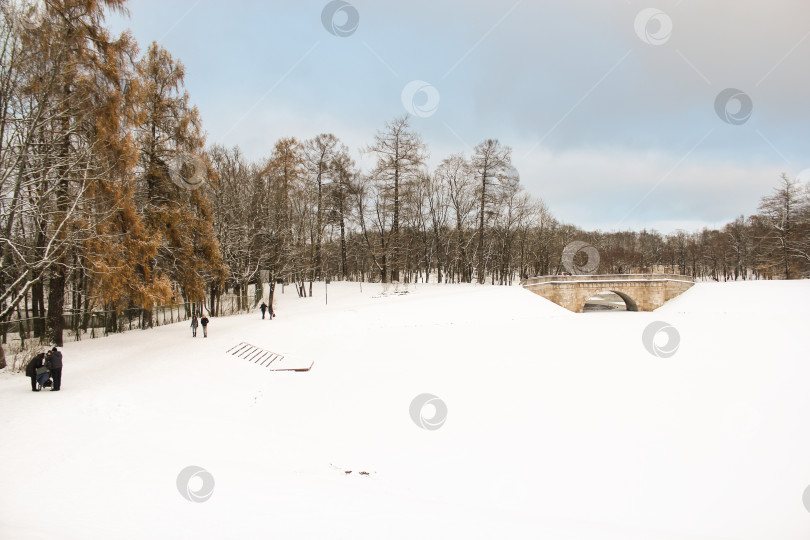 Скачать Люди гуляют по парку. фотосток Ozero