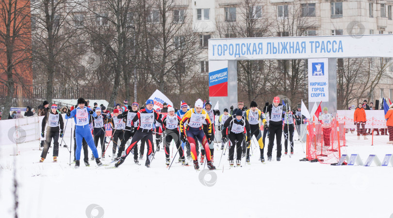 Скачать Группа начинающих лыжников. фотосток Ozero