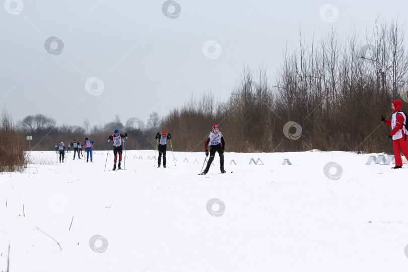 Скачать Разные люди на лыжах. фотосток Ozero