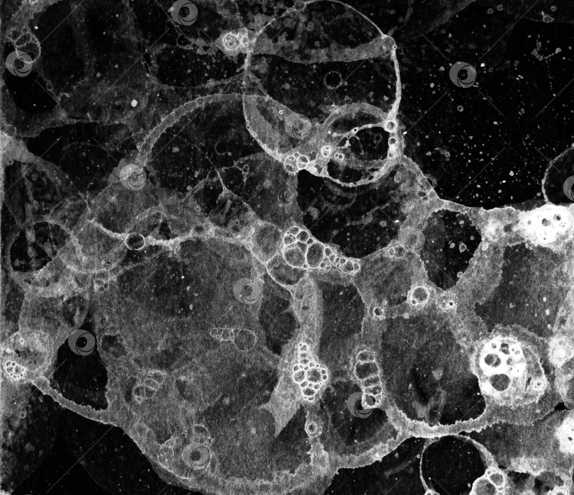 Скачать Черный фон с белыми отпечатками мыльных пузырей фотосток Ozero