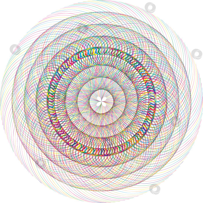 Скачать Абстрактный элемент дизайна с разноцветными спиральными линиями колец. геометрическая форма фотосток Ozero