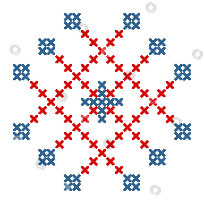 Скачать Народный узор вышивки крестом снежинка или цветок 7 фотосток Ozero