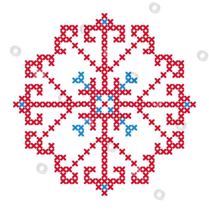 Скачать Народный узор вышивки крестом снежинка или цветок 5 фотосток Ozero