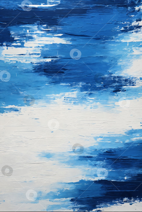 Скачать Белые и синие мазки масляной краской, абстрактный фон фотосток Ozero