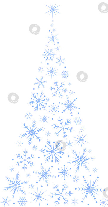 Скачать Рождественская елка из снежинок фотосток Ozero