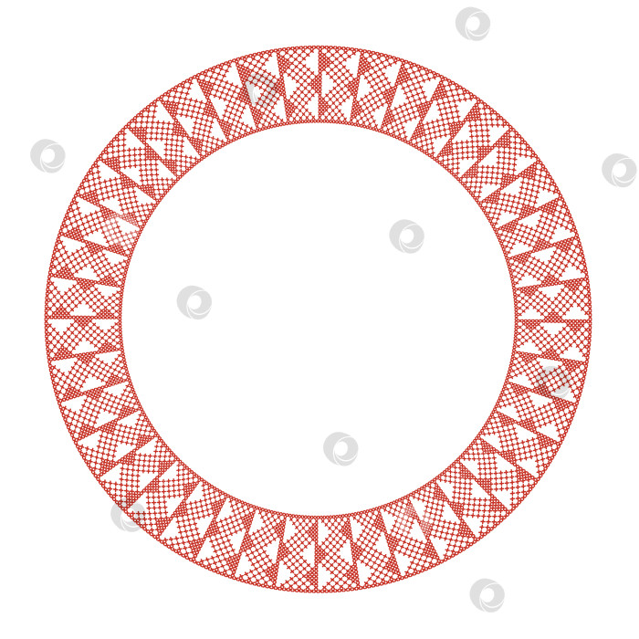 Скачать Круглая рамка с цветочной народной вышивкой фотосток Ozero