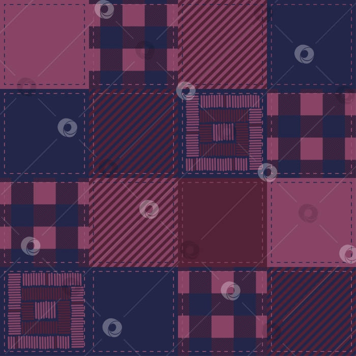Скачать Лоскутное одеяло в шотландскую клетку бордового и синего цветов фотосток Ozero