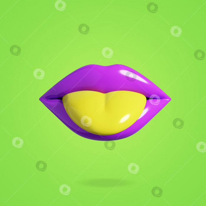 Скачать Девушка лижет фиолетовые губы 3d фотосток Ozero