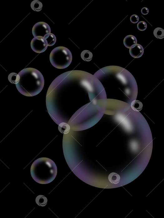 Скачать Пузыри на черном фоне фотосток Ozero