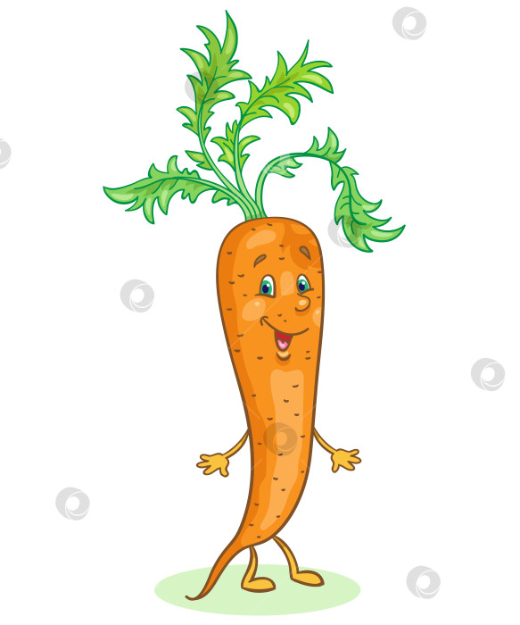 Скачать Симпатичная оранжевая морковка в мультяшном стиле фотосток Ozero
