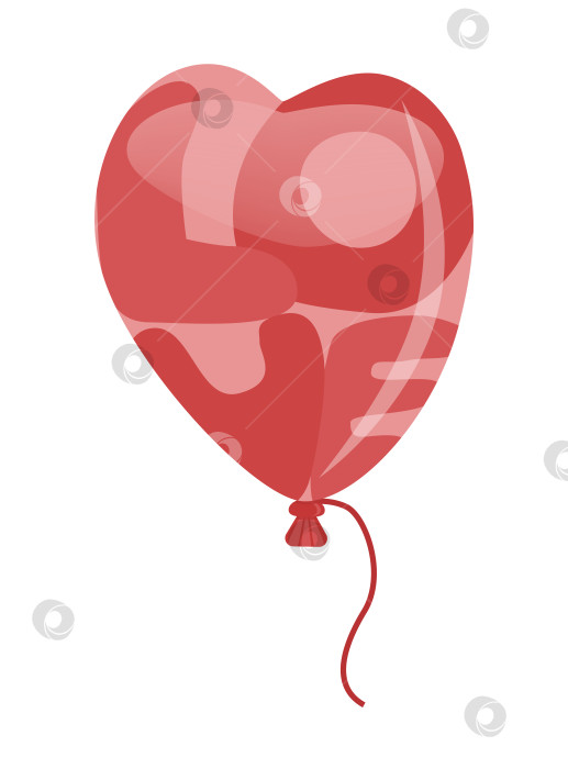 Скачать Красный воздушный шар в форме сердца с надписью love фотосток Ozero