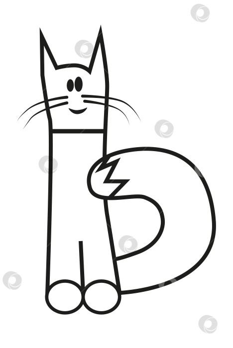 Раскраска Сидящий кот в технике дзентангл | Раскраски для детей печать онлайн