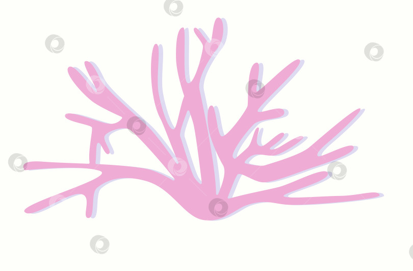 Скачать Логотип с силуэтом розового кораллового куста на белом фоне фотосток Ozero
