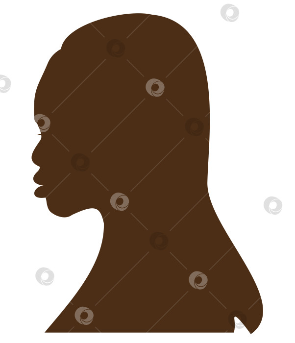 Скачать Афроамериканка женщина девушка профиль лица силуэт фотосток Ozero