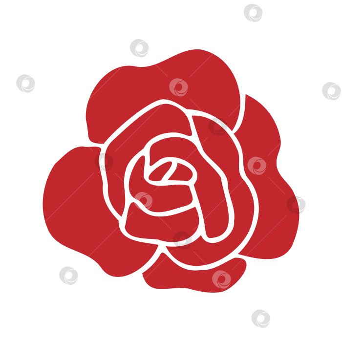 Скачать Цветок красной розы на белом фоне, логотип, иконка для дизайна фотосток Ozero