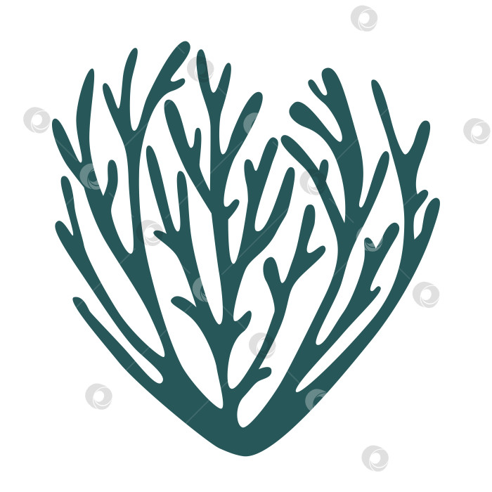 Скачать Логотип водорослей Riccia fluitans с кустом морских водорослей фотосток Ozero