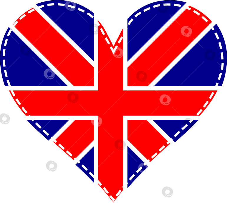 Скачать Сердце в лоскутном шитье с символом флага страны Великобритания фотосток Ozero