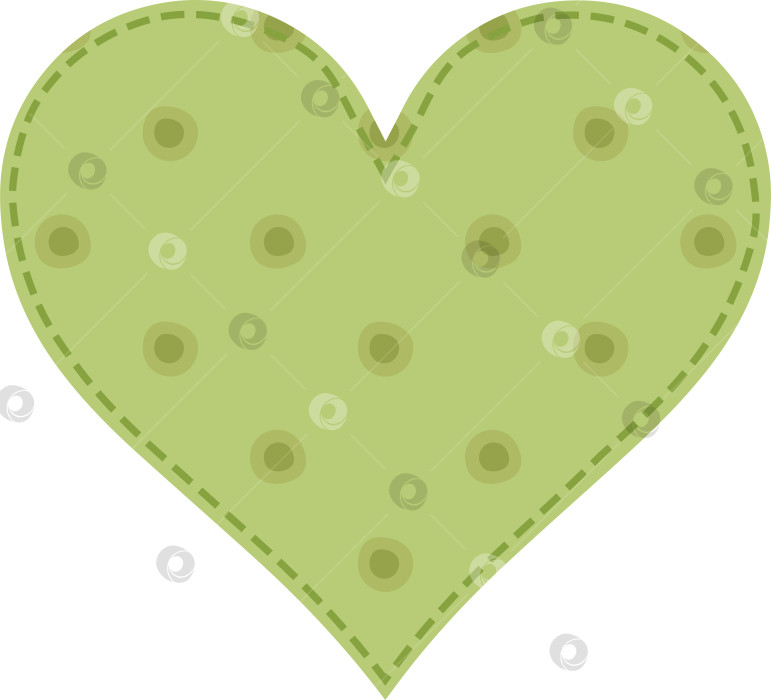 Скачать Лоскутное одеяло в виде сердца в зеленый горошек фотосток Ozero