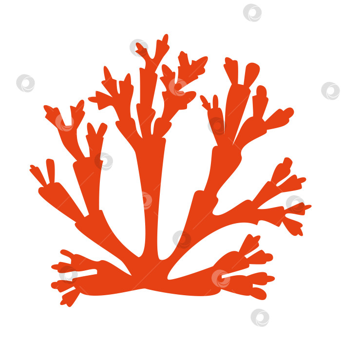 Скачать Красные коралловые животные на белом фоне значок логотипа фотосток Ozero