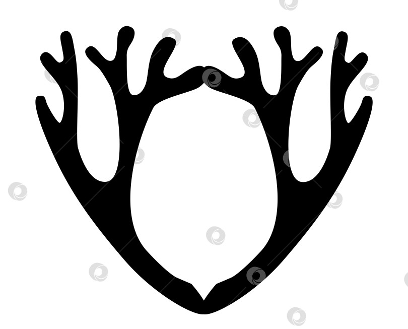 Скачать Рамка является основой для логотипа в виде оленьих рогов с пустым пространством внутри для надписи фотосток Ozero