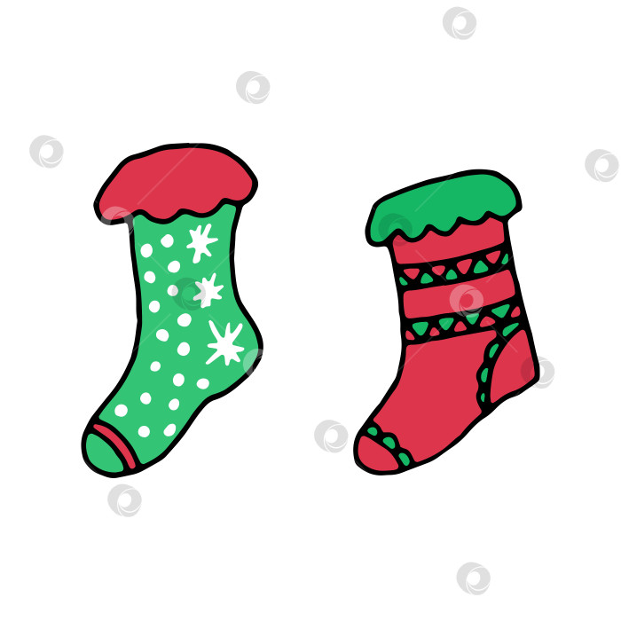 Скачать Рождественские носки для подарков фотосток Ozero