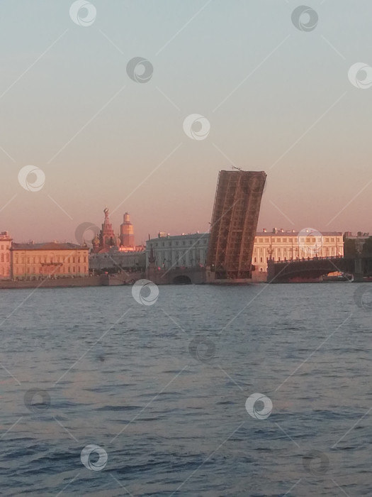 Скачать Разведенный Троицкий мост в Санкт-Петербурге фотосток Ozero