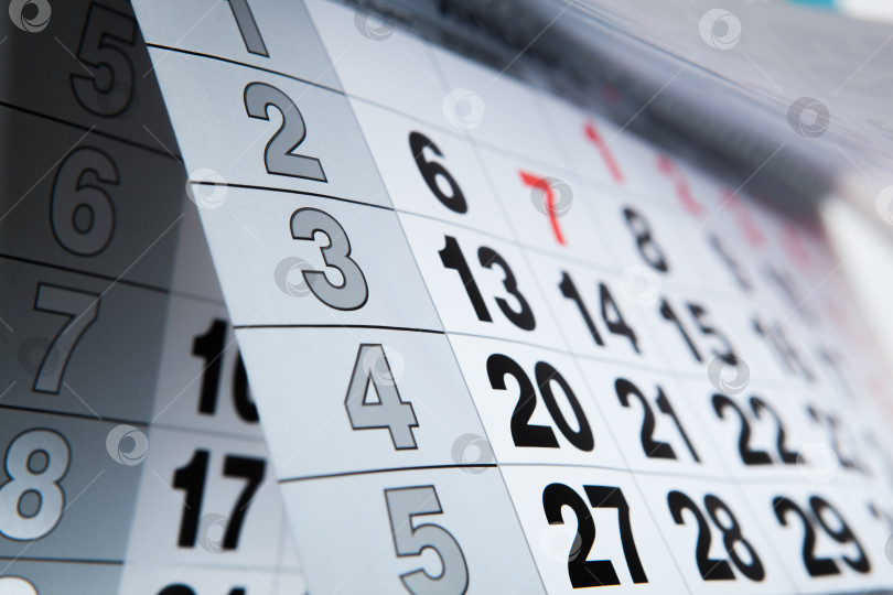 настенный календарь календарь с указанием количества дней - Ozero -  российский фотосток