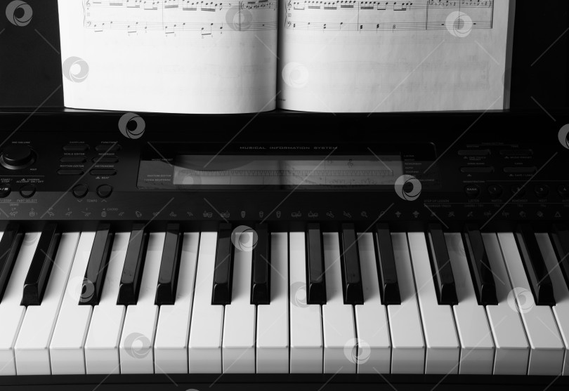 Скачать Клавиши пианино и нотная тетрадь фотосток Ozero