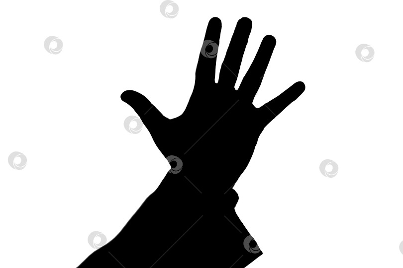 Скачать мужская рука показывает пять черных фотосток Ozero