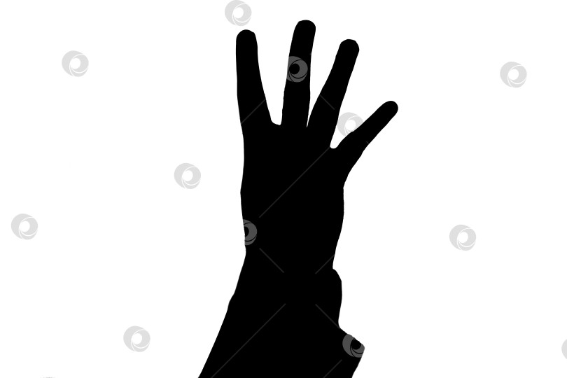 Скачать мужская рука, показывающая четыре черных фотосток Ozero