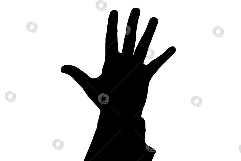 Скачать мужская рука показывает пять черных фотосток Ozero
