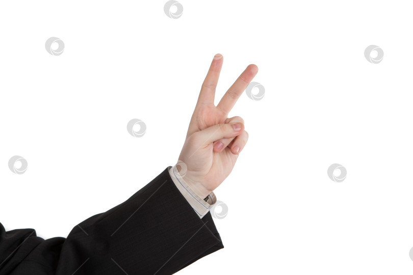 Скачать мужская рука, показывающая два пальца фотосток Ozero