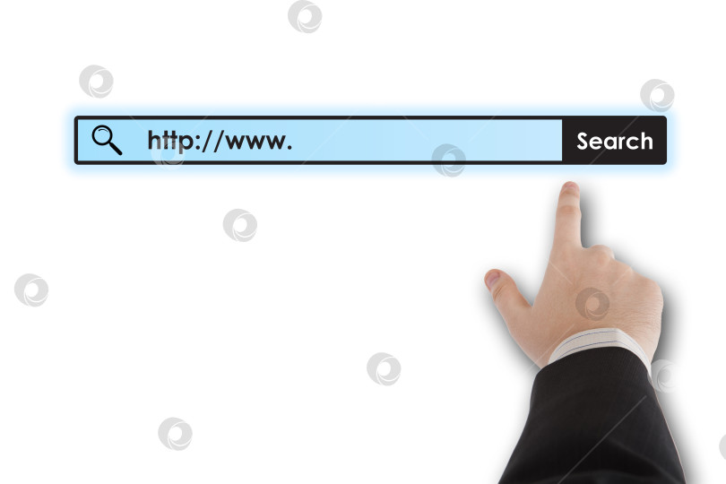 Скачать мужская рука нажимает на адресную строку фотосток Ozero
