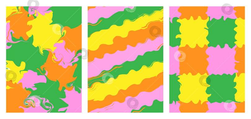 Скачать Установите абстрактный весенний разноцветный фон с эффектом мраморной жидкости фотосток Ozero