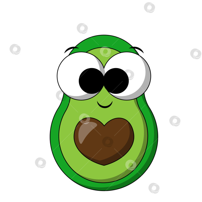 Скачать Симпатичный авокадо с цветной косточкой в форме сердца фотосток Ozero