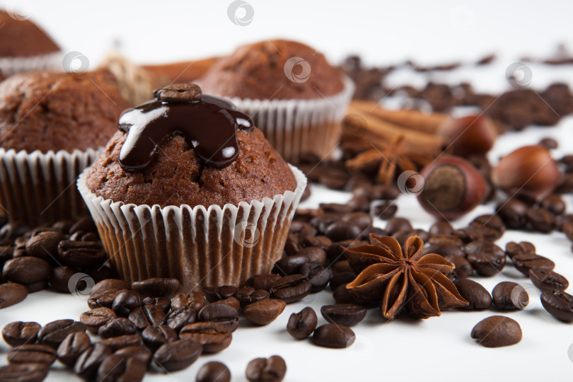 Скачать шоколадный торт с кофейными зернами фотосток Ozero