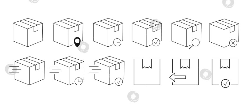 Скачать большой набор коробок различных типов с иконками фотосток Ozero