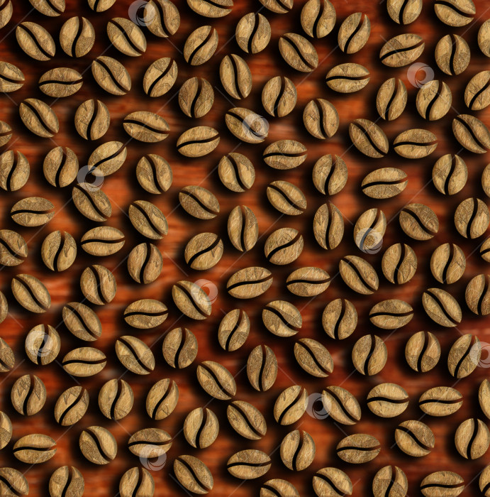 Скачать множество обжаренных кофейных зерен на деревянном фоне иллюстрации фотосток Ozero