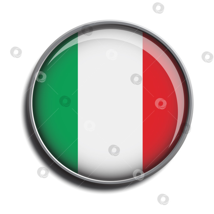 Скачать значок флага веб-кнопка Италия фотосток Ozero