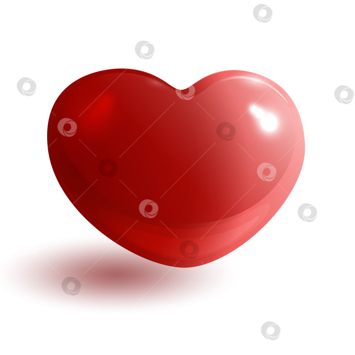 Скачать Красное глянцевое сердце 3d фотосток Ozero