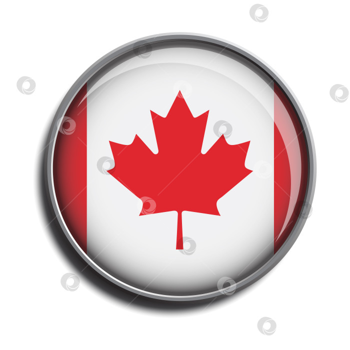 Скачать веб-кнопка со значком флага Канады фотосток Ozero