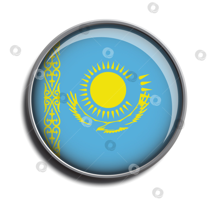 Скачать веб-кнопка со значком флага Казахстана фотосток Ozero