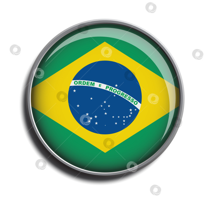 Скачать веб-кнопка со значком флага Бразилии фотосток Ozero
