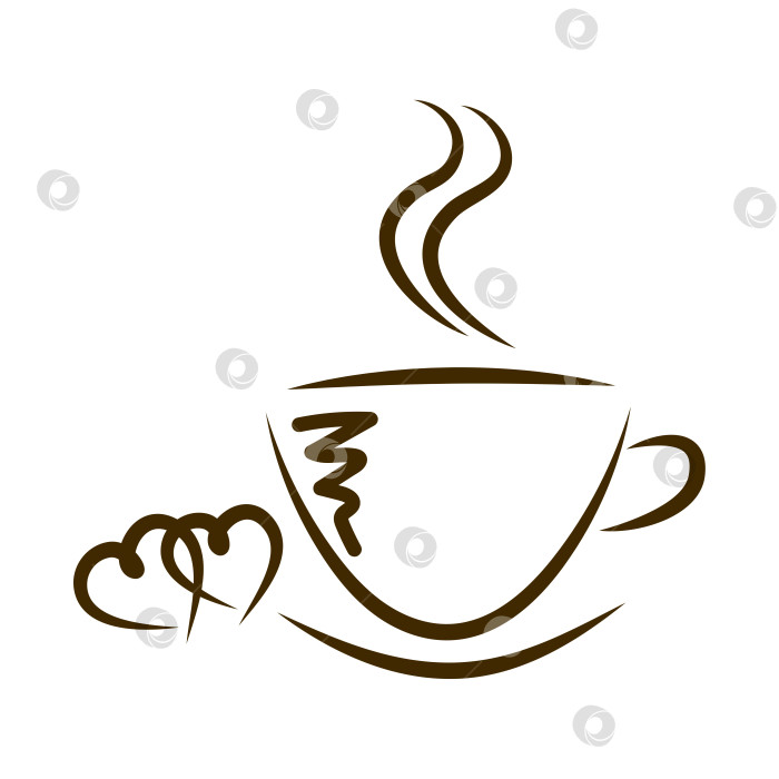 Скачать веб-значок с чашками кофе и сердечками фотосток Ozero