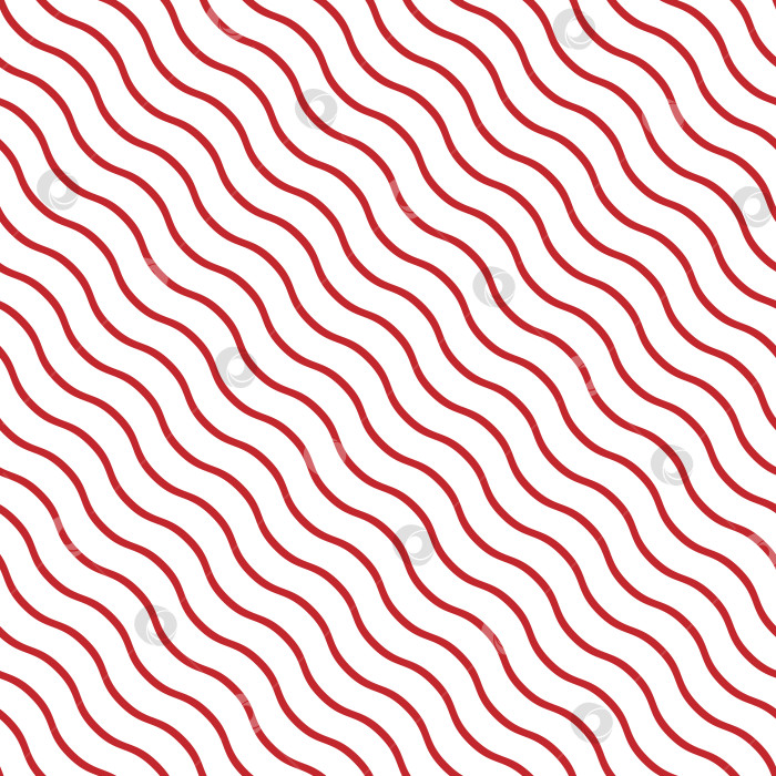 Скачать Бесшовный бесконечный узор из красных диагональных волнистых линий на прозрачном фоне для дизайна, текстиля, обоев, оберточной бумаги фотосток Ozero