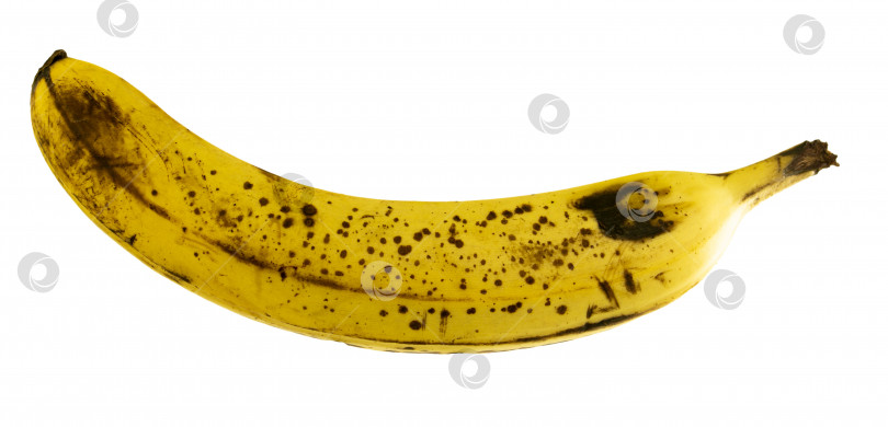 Скачать Желтый гнилой банан, выделенный на белом фоне фотосток Ozero