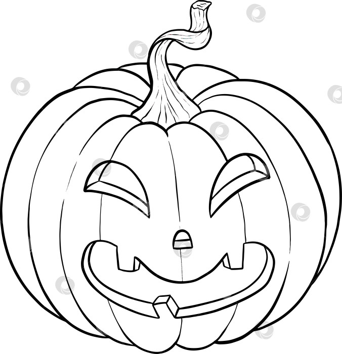 Скачать Иллюстрация контура тыквы на Хэллоуин фотосток Ozero