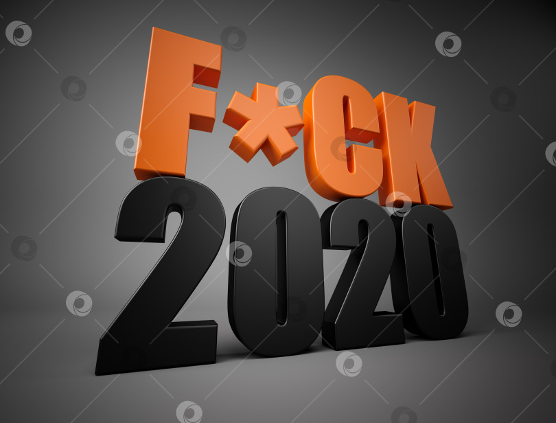 Скачать Непристойные надписи 2020 года. Плохой год. 3D-иллюстрация фотосток Ozero